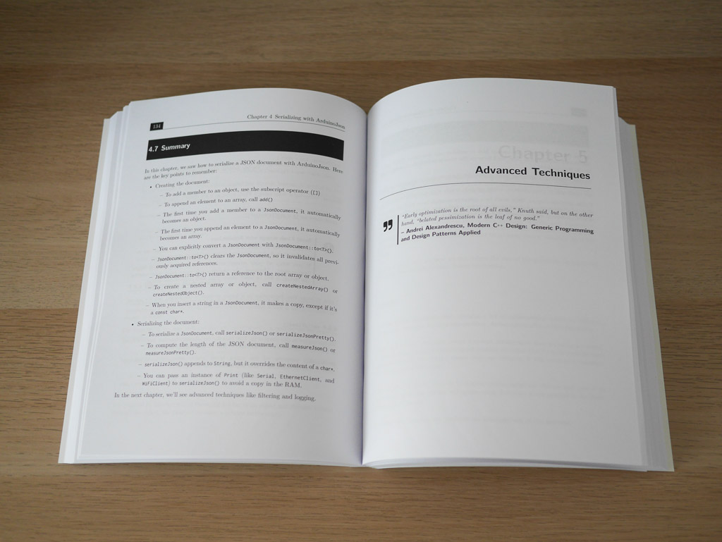 Mastering ArduinoJson 6 Second Edition, paperback: chapter "Inside ArduinoJson"