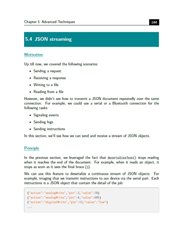 Mastering ArduinoJson: JSON Streaming